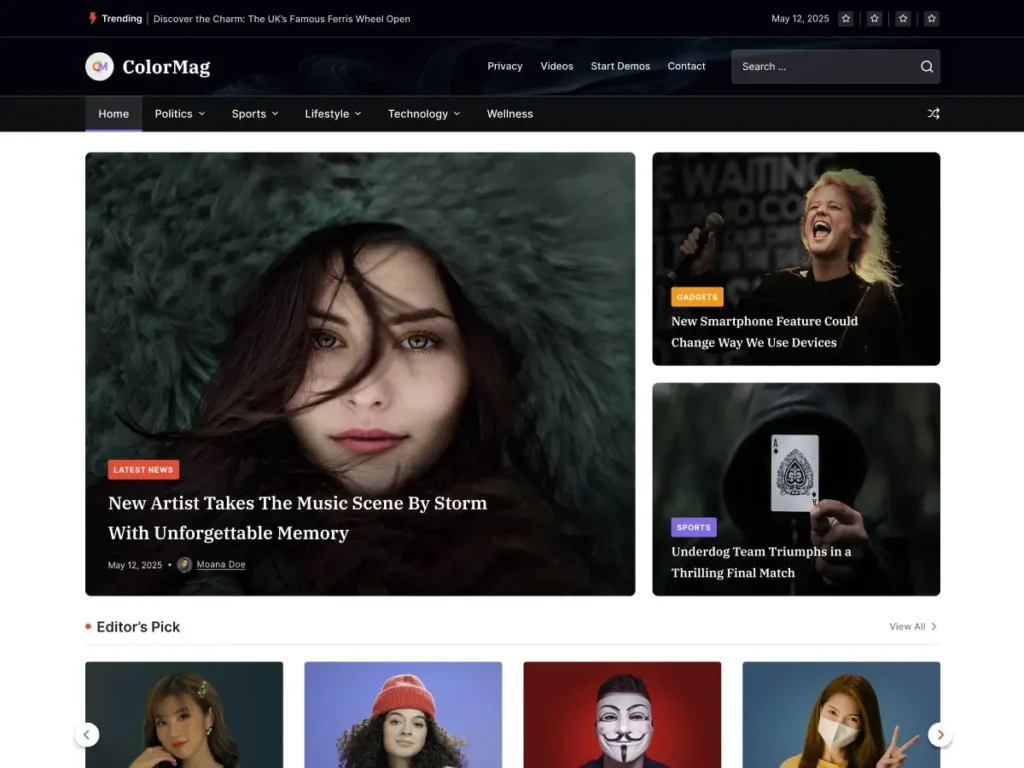colormag wordpress template