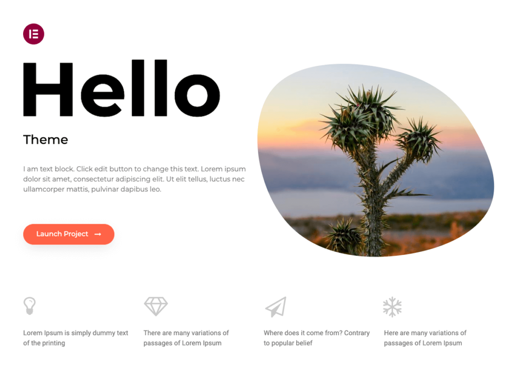 hello elementor wordpress template