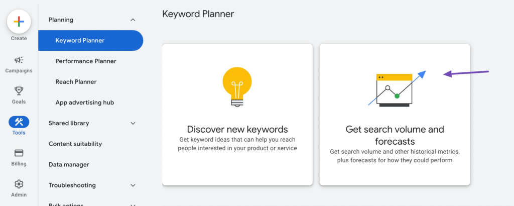 Google Keyword Planner Dashboard