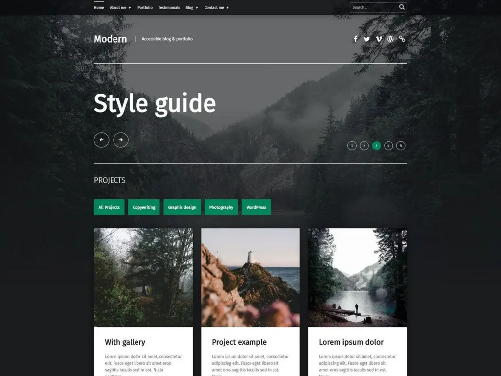 modern wordpress template